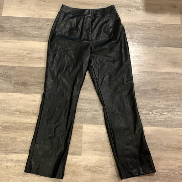 Nasty Gal black faux leather pants size 6 - Picture 1 of 3